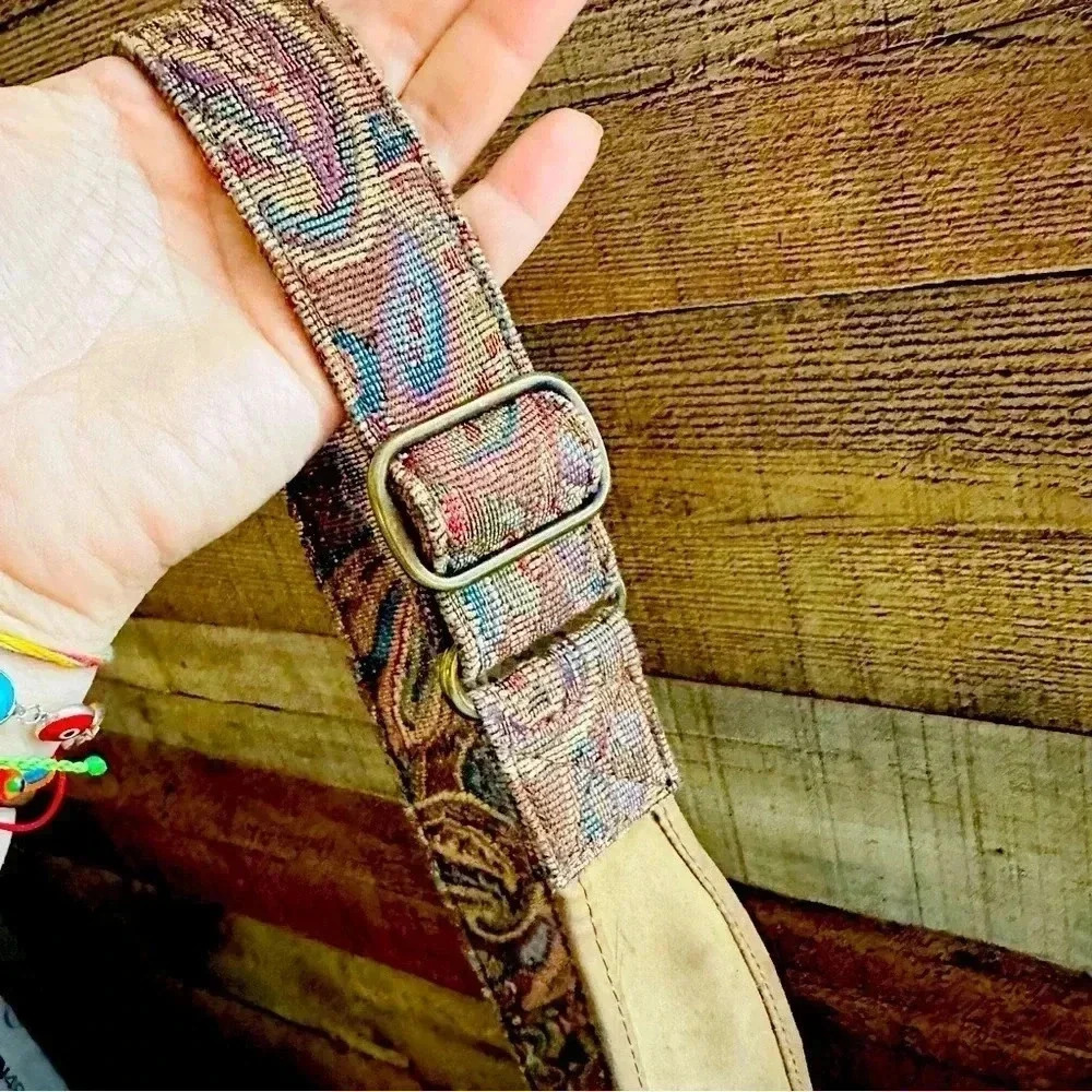 Vintage 90s L.L. Bean Ameribag Paisley Tapestry Sling Shoulder Bag Backpack - Picture 11 of 15